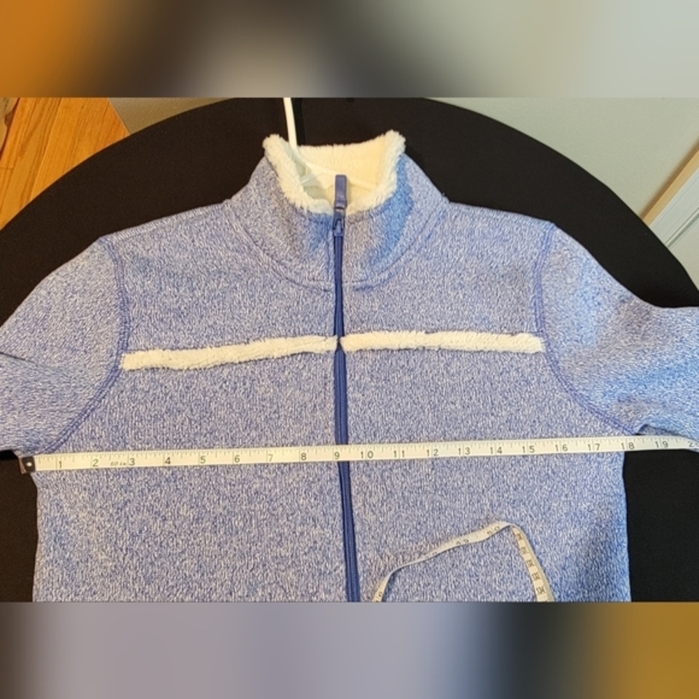 TALBOTS Blue White‎ Sherpa Yoke Trim Jacket Women's XS EUC - Picture 9 of 12